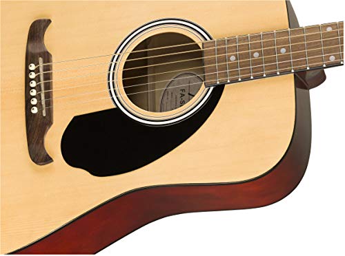 Fender FA-125 Dreadnought Acoustic Guitar - Black Bundle with Gig Bag, Tuner, Strap, Strings, Picks, and Austin Bazaar Instructional DVD