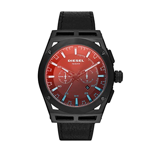 Diesel Men's 48mm Timeframe Quartz Stainless Steel and Silicone Chronograph Watch, Color: Gold, Black (Model: DZ4546)