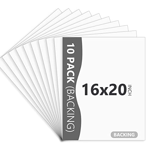 Somime 10 Pack 16x20 White Backing Boards, Uncut Mat Board 16x20, Acid Free Backerbords for 11x14 Photos, Pictures, Artwork and Paints