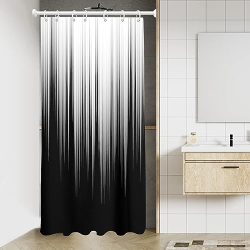 AAtter Yellow and Black Shower Curtain Ombre Mustard Bright Abstract Cool Art Two Tone Gradient Funny Unique Fashion Aesthetic Simple Neutral Fun Pretty Home Bathroom Decor Bathtub Set, 60x72, Modern