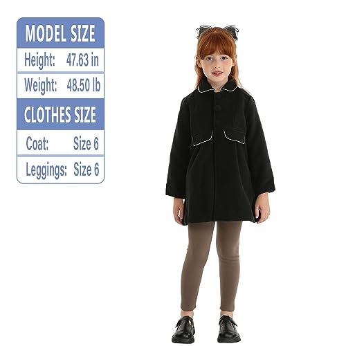 LittleSpring Girls Dress Coat for Toddler Girl Trench Coats Faux Wool Long Sleeve Peacoat Girls Winter Coats Button Decorative Pocket Beige 3T