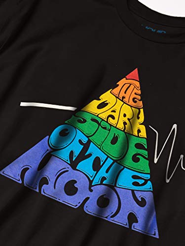 Liquid Blue Unisex-Adult Standard Pink Floyd Pyramid Groove Darkside T-Shirt, Black, Small