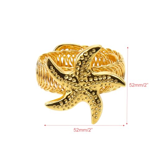 Semetall 2Pcs Metal Curtain Tiebacks,Starfish Curtain Tiebacks,Gold