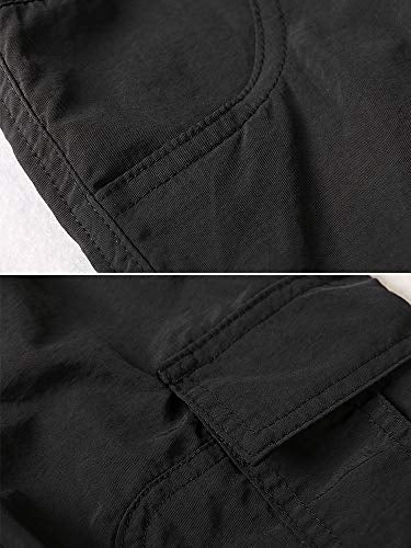 Men's Lightweight Cargo Work Pants Quick Dry Outdoor Hiking Walking Trousers Elastic Waist, Blue