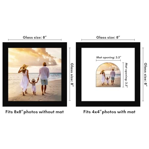 Americanflat 4x6 Picture Frame with Arch Mat Insert and Shatter-Resistant Glass - Signature Collection - Photo Frame for Tabletop and Wall Display - 6x8 Picture Frame without Mat - Gold