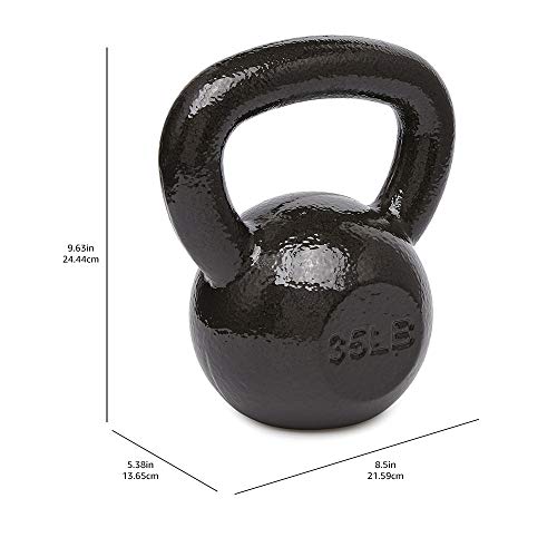Amazon Basics Cast Iron Kettlebell, 35 Pounds, Black