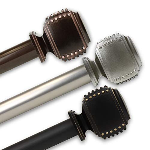 Rod Desyne 1" Bennett Curtain Rod, 28-48", Black