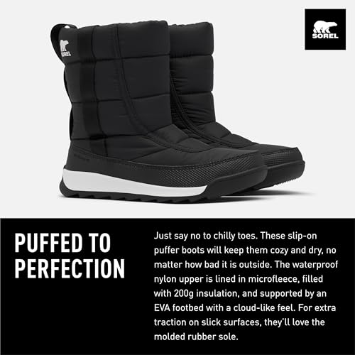 Sorel Boy's Snow Boot, Black, 1 us Little Kid