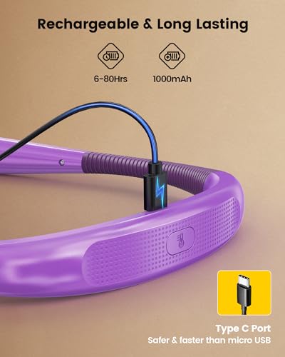 Glocusent Book Light, 3-Color & 6-Brightness Reading Light, Bendable Neck Light, 80-hr Lasting Rechargeable Lamp, Perfect Book Light for Reading in Bed, Knitting, Camping, Repairing, Book Lovers Gifts