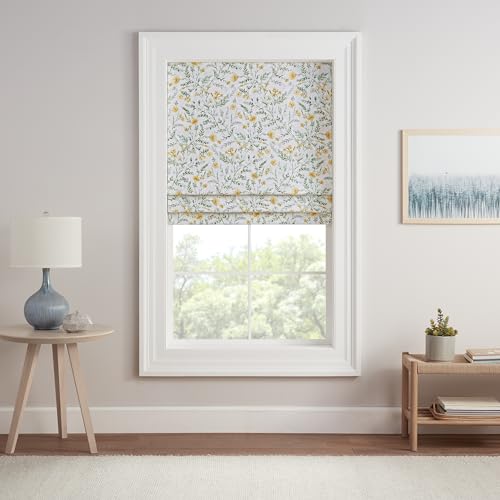 ECLIPSE Darien Insulating Blackout Cordless Lined Window Roman Shade for Living Room, 35 in x 64 in, Silver