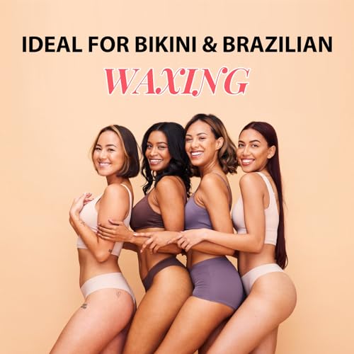 Complete Home Waxing Kit for Women : For Face Brazilian Eyebrow Bikini Leg & Sensitive Skin Hair Removal- with 5 Packs Hard Wax Beads Digital Wax Warmer Kit