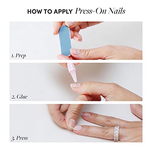 Glamnetic Press On Nails - Maple Glaze | Short Almond Nude Brown Neutral Nails with Glaze Finish | 15 Sizes - 30 Nail Kit with Glue
