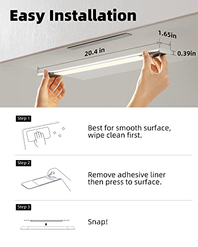 EZVALO Under Cabinet Lighting, 2200mAh Detachable Battery, 76 LED Dimmable Closet Lights, 3 Color Temps, Wireless Motion Sensor Light for Stairway, Kitchen, Wardrobe