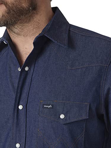 Wrangler mens Western Short Sleeve Snap Work button down shirts, Blue, XX-Large Tall US