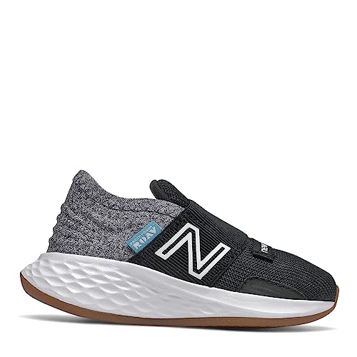 New Balance Baby Fresh Foam Roav V1 Bungee Running Shoe Sneaker, Black/Light Aluminum, 3 US Unisex Infant