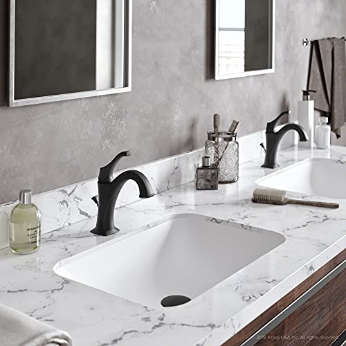KRAUS KBF-1201BG Arlo Single Handle Basin Bathroom Faucet with Lift Rod Drain and Deck Plate, Brushed Gold (2-Pack)
