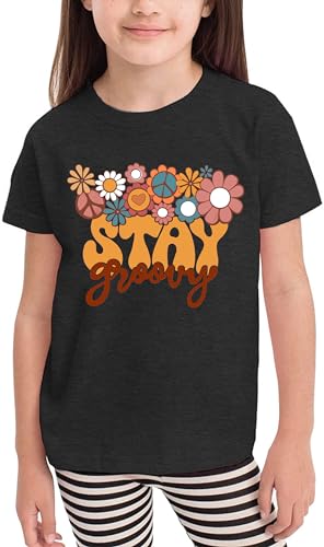 Stay Groovy Shirt for Toddler Boys Girls Retro Shirts Hippie 70s Disco Outfits Floral Graphic Tees Tops DarkPink