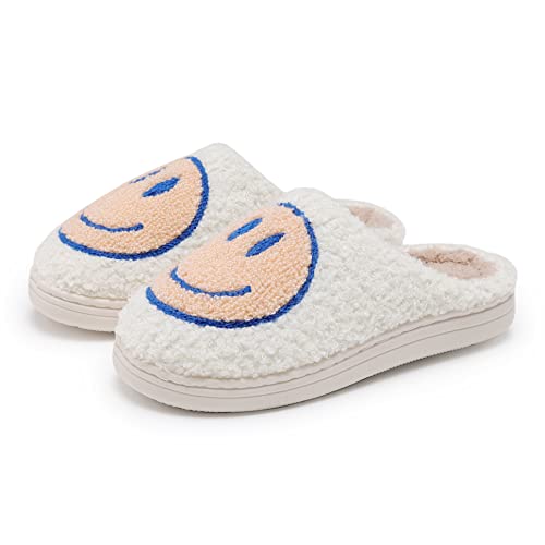 V-CEN Smile Face Kids Slippers - Soft Plush Warm Slipper Anti-Slip Winter Fluffy House Shoes - Soft Memory Foam Comfort Cotton Indoor and Outdoor