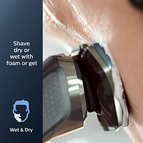 Philips Norelco Shaver 7700, Rechargeable Wet & Dry Electric Shaver with SenseIQ Technology, Quick Clean Pod, Charging Stand and Pop-up Trimmer, S7782/85 for Unisex Adult