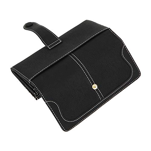 Cynure Women's Vegan Leather 17 Card Slots Card Holder Long Big Bifold Wallet,Black