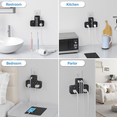 Multi Plug Outlet Extender, 1875W|15A Surge Protector Wall Outlets Extender with USB Wall Charger(1 PD20W USB C), PASSUS Multiple Plug Expander Splitter for Home Office Dorm Room Essentials