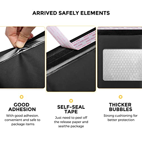 Fuxury Kraft Bubble Mailer 8.5x12 Inch 25 Pack,Strong Adhesion Padded Envelopes,Self Seal Bubble Envelopes, Waterproof Cushioned Padded Mailers Packaging for Small Business,Bulk Black