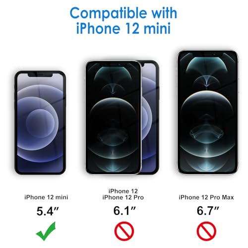 JETech Case for iPhone 12 Mini 5.4-Inch, Non-Yellowing Shockproof Phone Bumper Cover, Anti-Scratch Clear Back (Black)