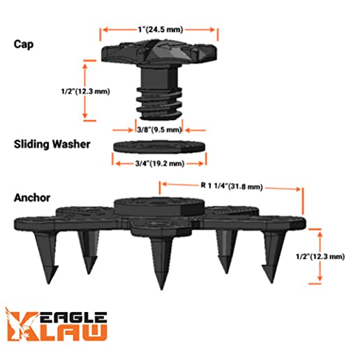Eagle Klaw 2.0 Floor Mat Clips (8 Sets) for Car Mats and Floor Liners - Made in USA Car Accessories - Beige - 4 Car Floor Mats kit Without Cutter