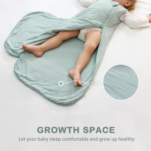 Mosebears Unisex Baby Sleep Sack 1.0 TOG, Supersoft Rayon Made from Bamboo Wearable Blanket with 2-Way Zipper (Blush,0-6 Months)