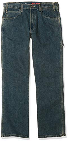 Dickies mens Flex Carpenter Denim Jeans, Stonewashed Indigo Blue, 36W x 34L US