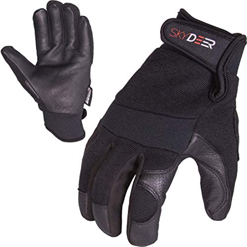 SKYDEER Winter Deerskin Leather Work Gloves, 100G 3M Thinsulate Lining for Cold Weather, Thermal Insulated Gloves (SD2251T/S)