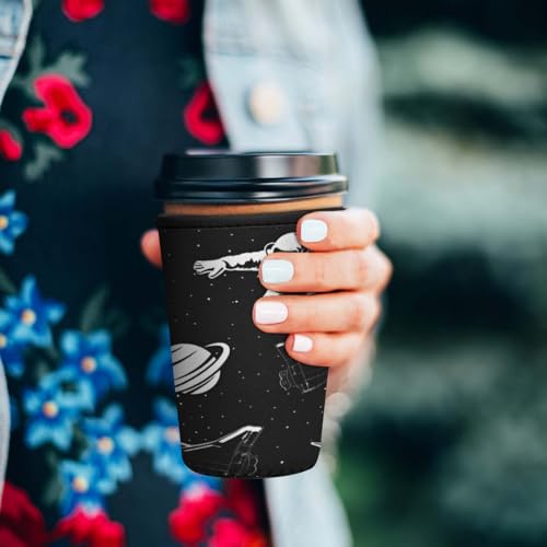 Wegitcs Iced Coffee Sleeves, 2 Pack Reusable Neoprene Iced Coffee Cup Sleeves, Insulator Sleeve for Cold Beverages, Cold Soda Drink Cup Holder, Compatible with Starbucks Coffee Dunkin and More, L