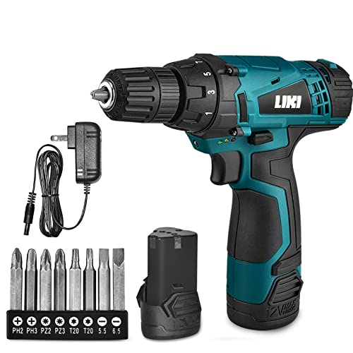 Electric Drilling Machine, Cordless Drilling Machine,12V Drill Driver with w/Li-ion Battery/Charger,for Torpedo Level, Wire Pliers for Wood, Furniture Installation