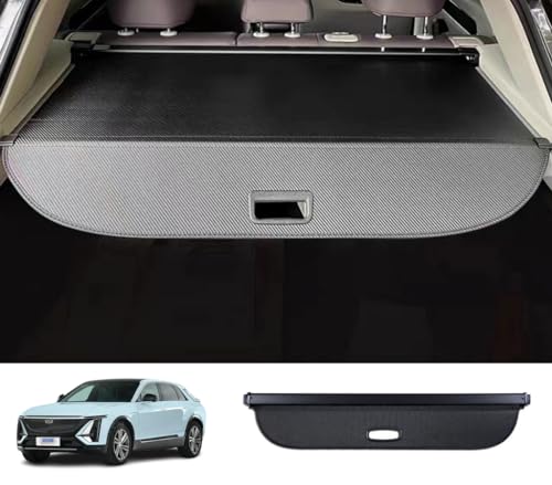 Okutech Black Retractable Cargo Cover Compatible with Cadillac Lyriq 2023 2024 2025, Rear Cargo Privacy Screen Car Trunk Luggage Cargo Security Shade Shield (Directly Fit in Carbon Fiber Style)