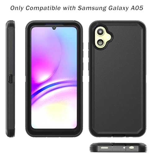 TASHHAR Phone Case for Samsung Galaxy A05 2023 case,Heavy Duty Hard Shockproof Armor Protector Case Cover with Belt Clip Holster for Samsung A05 2023 Phone Case (Orange)