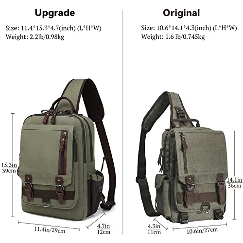 mygreen Retro Messenger Bag Canvas Shoulder Backpack Travel Rucksack Sling Bag Purple