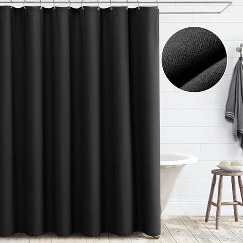 Awellife Extra Long Shower Curtain 78 Inch Length Shower Curtain Set with 12 Durable Hooks - Sage Green Heavy Duty Textured Fabric Linen Style.
