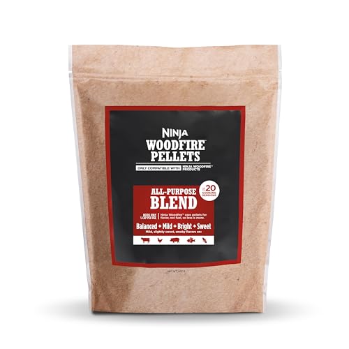 Ninja XSKOP2RL Woodfire Pellets, All Purpose Blend 2-lb Bag, up to 20 Cooking Sessions, 100% Real Wood Pellets, Only Compatible with Ninja Woodfire Grills & Ovens, All Purpose Blend