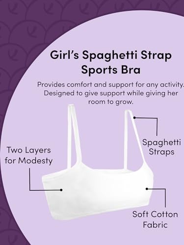 Fruit of the Loom Girls' Big Cotton Spaghetti Strap Sport 3 Pack(Pack of 3), Sand, 30