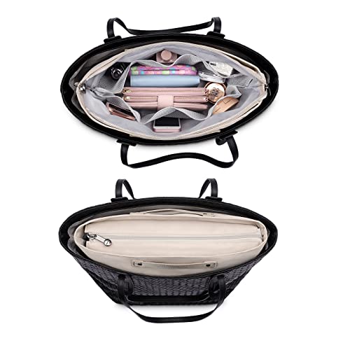 HyFanStr Purse Organizer Insert for Handbags,Tote Bag Organizer Insert Zipper Bag for Women, Handbag Organizer Inside Liner with 15 Pockets, Beige