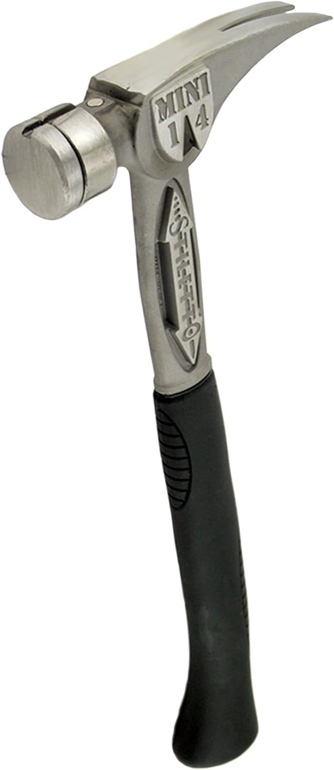 Stiletto TBM14RSC TiBone Mini-14 ounce Replaceable Smooth Face Hammer with a Curved 16" Titanium Handle