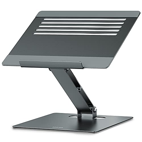 Besign LSX5 Aluminum Computer Stand, Ergonomic Adjustable Notebook Riser Holder Compatible with Air, Pro, Dell, HP, Lenovo More 10-14" Laptops (Black)