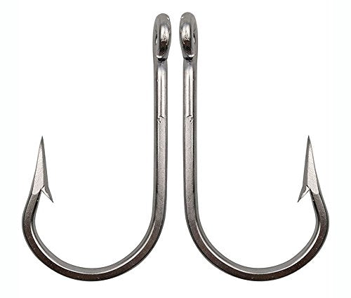 Fishing Hooks Big Game Tuna Hooks 10pcs Extra Strong Stainless Steel Forged Hooks Saltwater Fishing Tackle (4/0-10pcs)
