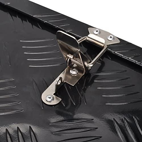 FGJQEFG 33"(L) x 19"(W) x 18"(H) Aluminum Storage Box for Utility Trailers, RV Storage Organizer with Lock & Keys - Black