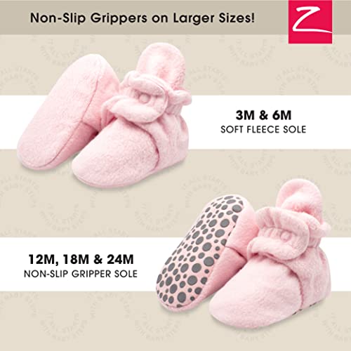 Zutano Unisex Fleece Baby Booties with Organic Cotton Lining, Newborn Essentials, True Navy Furry, 6 Months