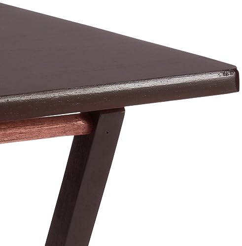 Amazon Basics Classic Foldable Portable TV Dinner Rectangular Folding Tray Table with Storage Rack - 4-Pack, Espresso, 14.6 L x 19 W x 26 H inch
