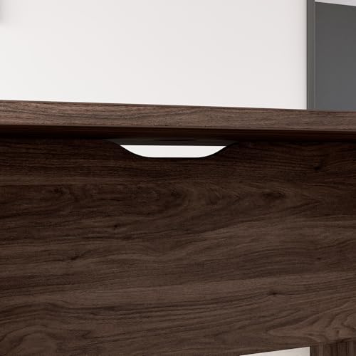 Bush Business Furniture 96-inch Office Conference Table with Wood Base, Boardroom Meeting Space for 8 Users, Hansen Cherry