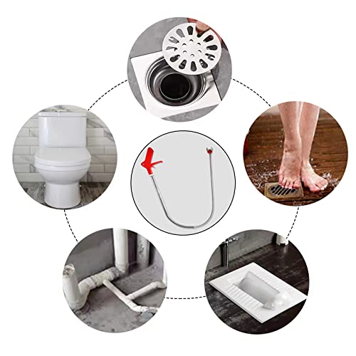 51"Toilet Snake Clog Remover,Toilet Auger Grabber Tool,Plumbing Snake for Toilet,With 4 Claws Bendable Hose Pickup Reaching Assist Tool for Grabbing Objects Blocked in Toilet Pipes and Drainage Drains