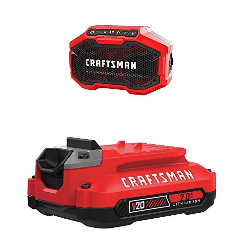 CRAFTSMAN V20 Wireless Portable Bluetooth Speaker, Tool Only (CMCR001B), Red