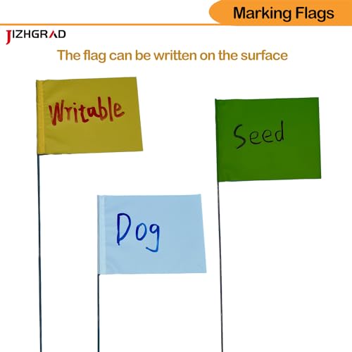 JIZHGRAD Blue Marking Flags, 20 Pack Marker Flags, 15x4x5 Inch Lawn Flags, Boundary Flags Dog Training Flags for Yard Flags, Invisible Fence Flags, Survey Flags, Landscape Flags, Sprinkler Flags,